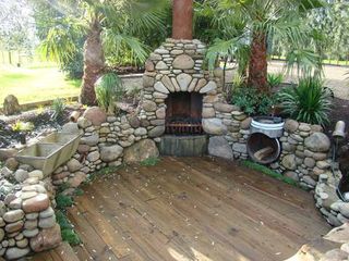Outdoor Stone Fireplace