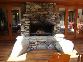 Stone Fireplace for Outdoor Living